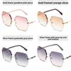 Summer Geometric Metal Frame Mirrored Sunglasses With Uv400 Protection For Ladies And Men