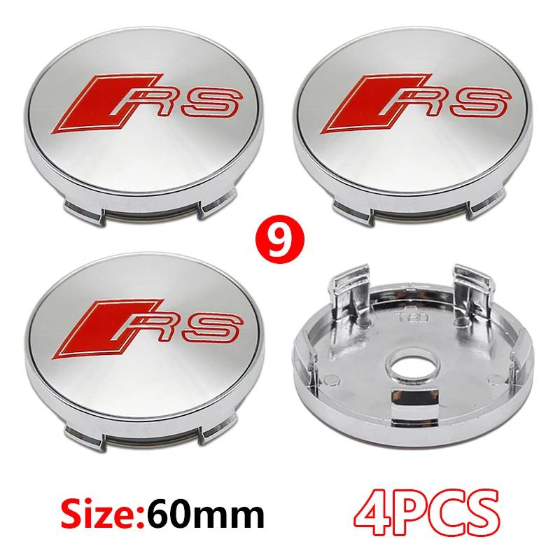 4 Pezzi 56mm Coprimozzo Cerchione Identità Sovrapposizione Per Audi RS B8 B9 S A3 8V A4A6 C7 C6 A5 Q3 Q5 Q7 A1 Accessorio Tuning Motorsport