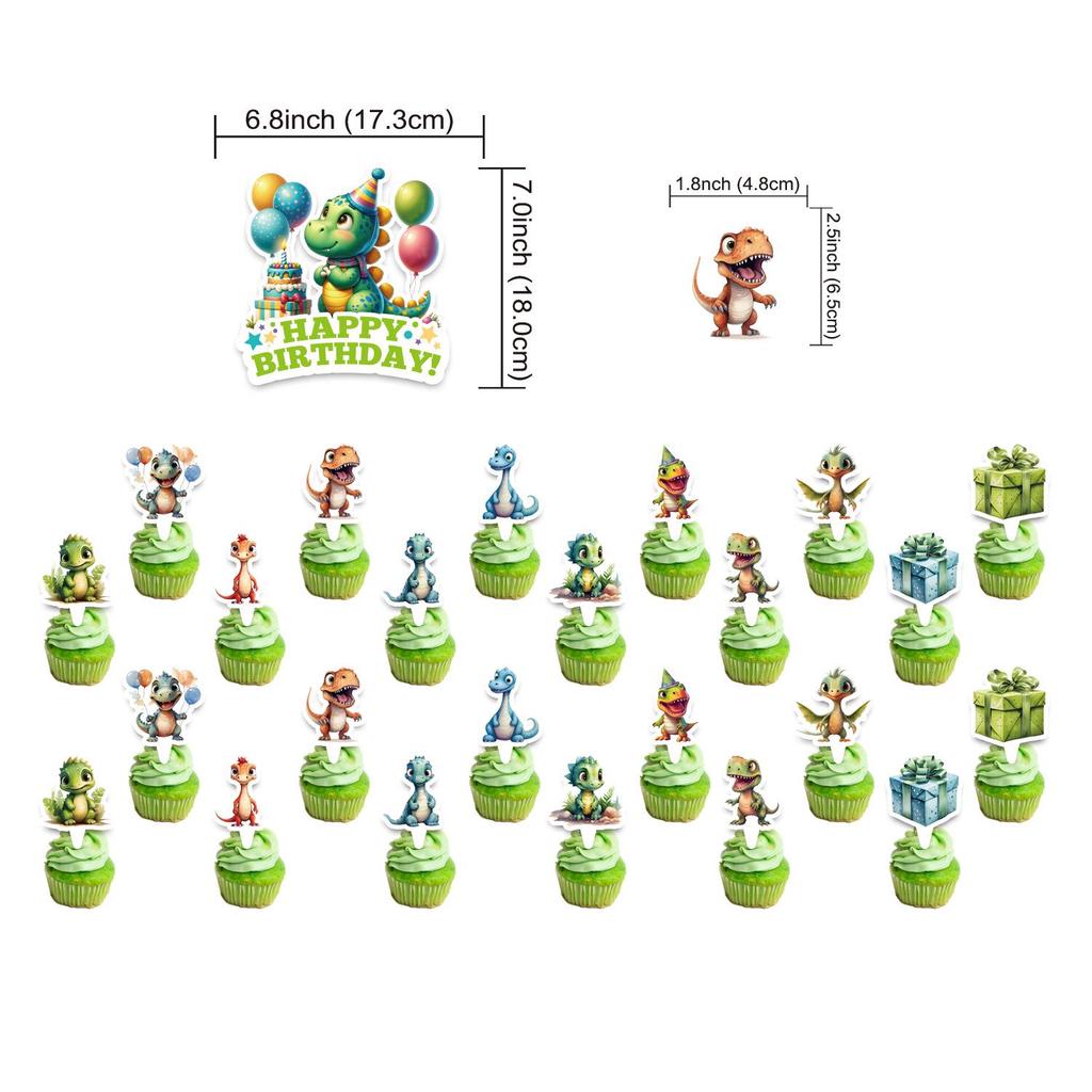 Dinosaur 3D Birthday Party Decorations Set with Banner & Balloons