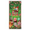 Christmas Door Cover Cute Reindeer Front Door Cover 35x82in Porch Welcome Sign Banner for Winter Holiday Party Photo Backdrop Decor