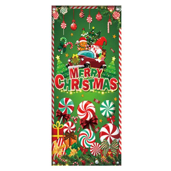 Christmas Door Cover Cute Reindeer Front Door Cover 35x82in Porch Welcome Sign Banner for Winter Holiday Party Photo Backdrop Decor