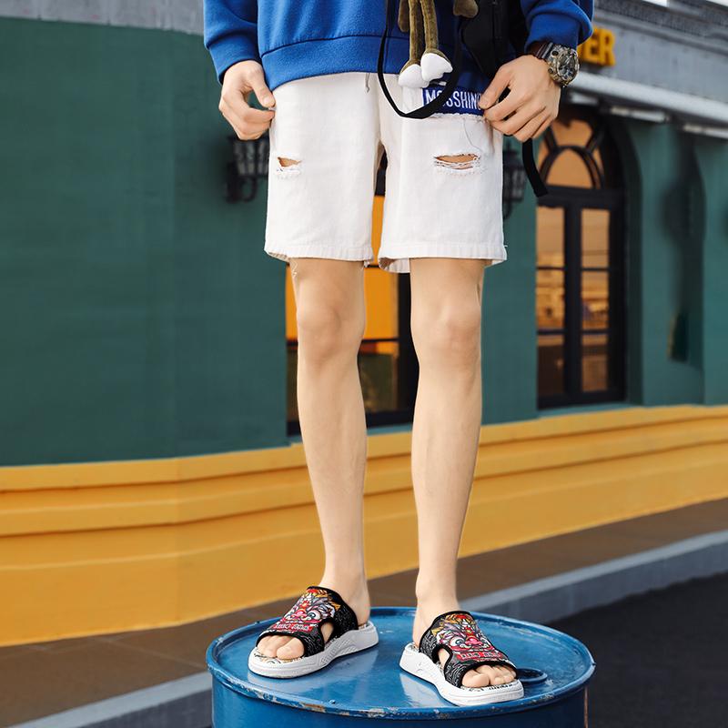 Fashion Summer Youth Slippers Men Unique Design High Quality Slippers Non Slip Outside Flip Flops Thick Soled Toe Sandals