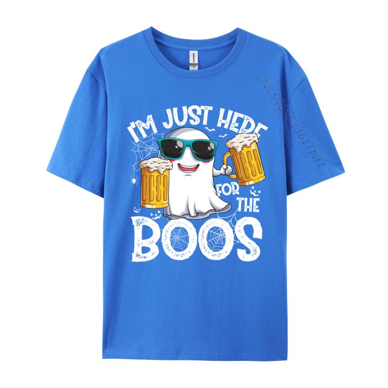 I Im Just Here For The Boos Funny Halloween Ghost Personalized Autumn Pure Cotton Tops & Tees Crazy T Shirts