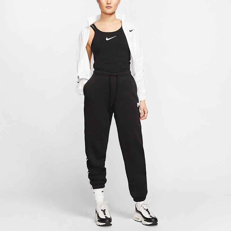 Nike Sportswear Fleece Lined Warm Casual Cuffed Long Sweatpants Retro Knitted Sports Pants Women Bottoms Black CJ2037-010