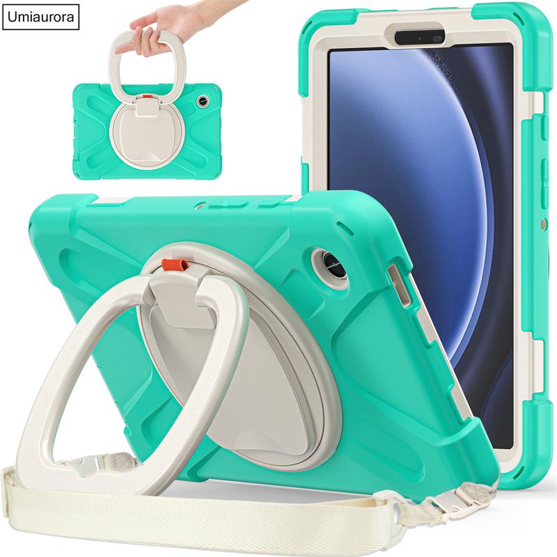 For Samsung Tab A7 A8 A9 A11 Plus SM-X230 X210 X200 T220 S6 Lite 10.4" Shockproof Tablet Case Pull Ring Stand Strap Rugged Funda