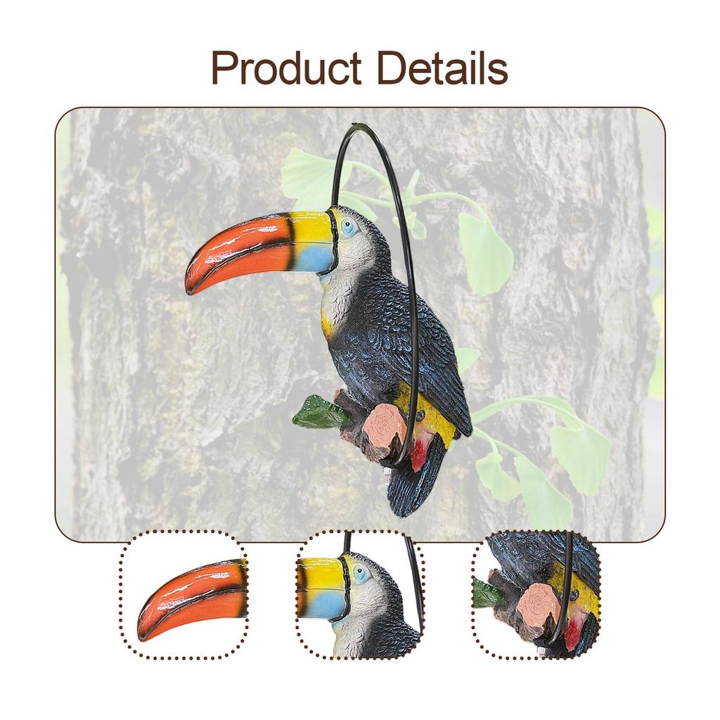 Toucan Tree Decor Funny Desktop Table Ornament Sculpture for Lawn Porch Gift