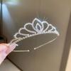 Crystal Rhinestone Bridal Tiara Micro Pave Zircon Crystal Crown Crowns Headpiece  Bridal Party