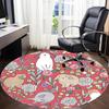 1pc Rabbit Floral Pattern Office Round Rug, Non-slip, Soft and Durable Office Rug for Interior Decoration, Perfect for Office, Beautiful Decoration Yy