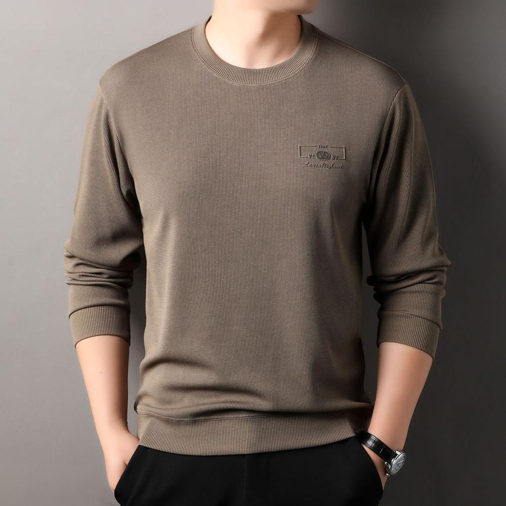 Autumn Men's Long Sleeve T-Shirt Crew Neck Bottom Shirt Men's Casual Versatile Men's Pullover Sweater