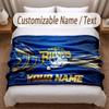 Leeds Rhinos Printed Flannel Blanket Custom Name Text Soft Warm Throw For Bedroom Holiday Gift
