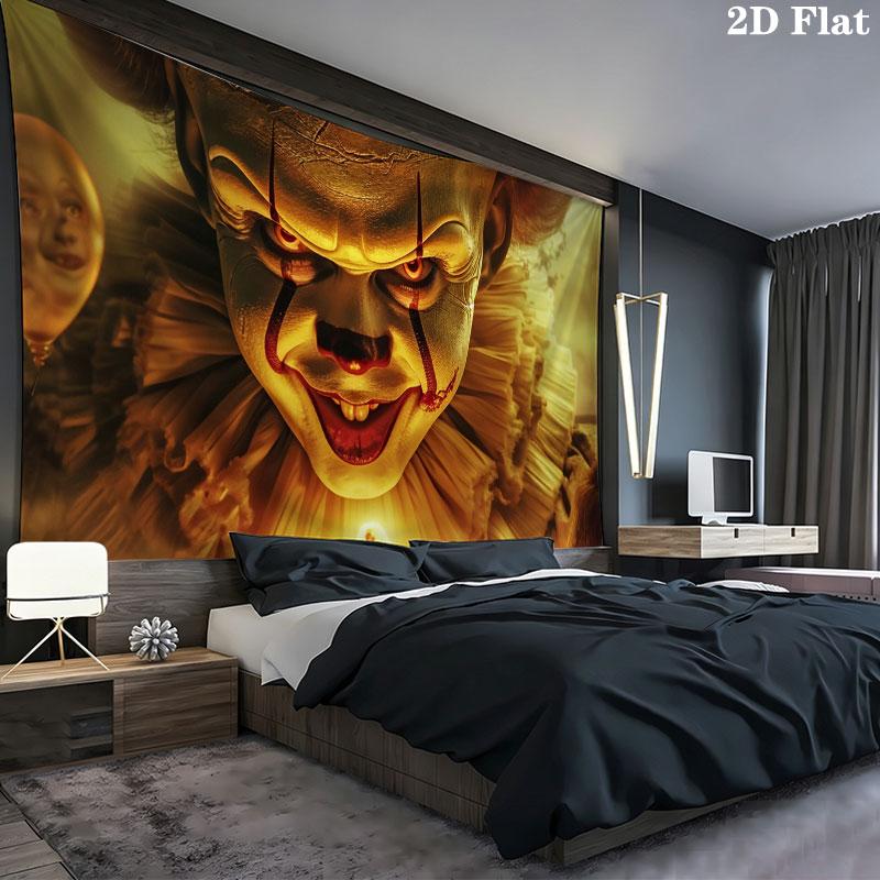 Pennywise Wall tapestry, aesthetic printed fabric blanket, suitable for bedroom, living room, and home decor.