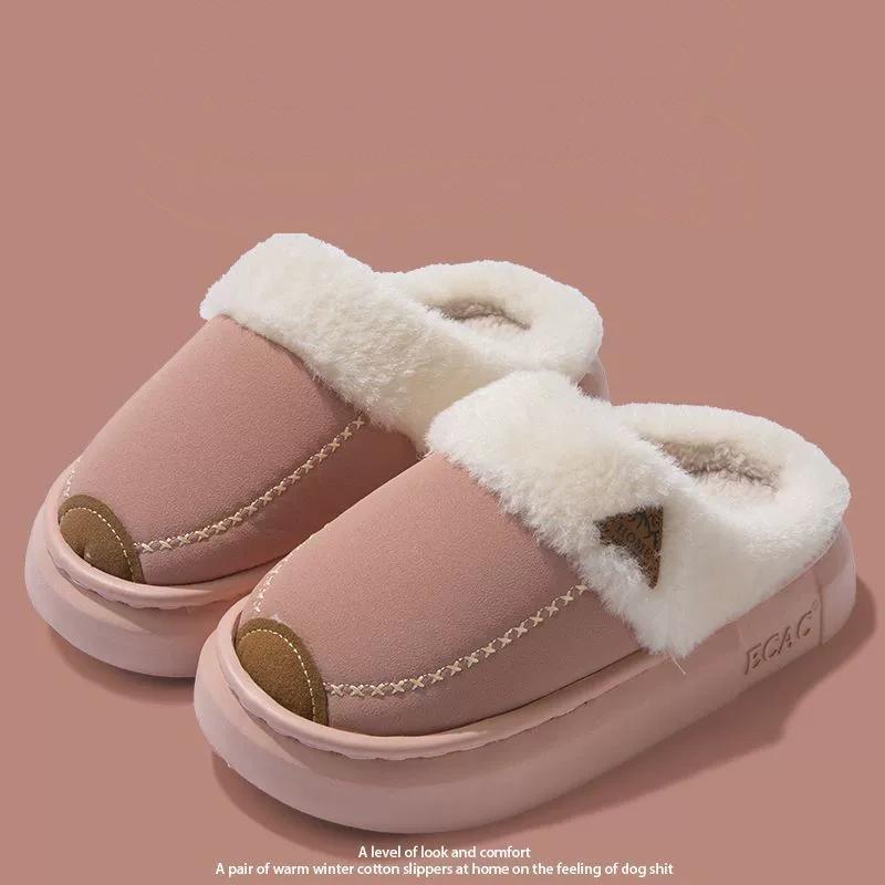 

Женские модные тапочки Зимние домашние и уличные Теплые Удобные Слипоны Мягкая Толстая Подошва Нескользящие Повседневные Домашние Тапочки для Пары 36-37 розовый