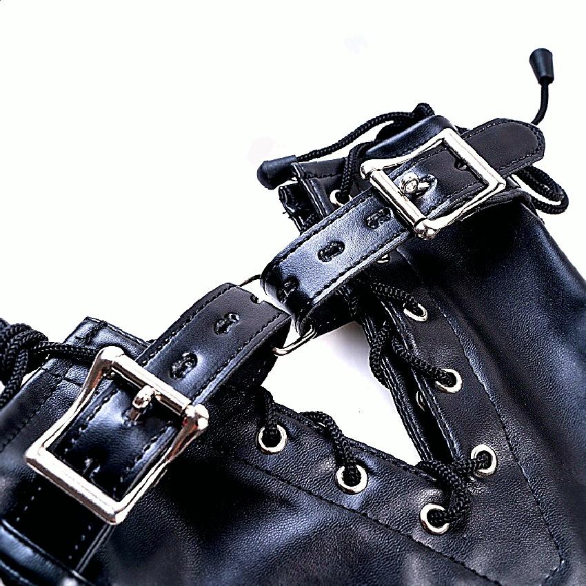 Unisex Leather Bondage Bracelets Set Offers Adjustable BDSM Handcuffs With Dual Feet Cuffs Designed For Couple Role Play