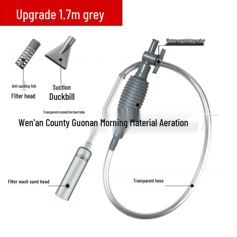 Fish Tank Manual Water Changer & Sand Washer: Siphon Hose for Cleaning Fish Feces.