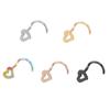 1 stück 20G Herz Nasenstecker Haken Nasenpiercings Nazir für Frauen Männer Schwarz Farbe Biegung Nasenringe Schmuck Nasenstecker Piercing Oreja