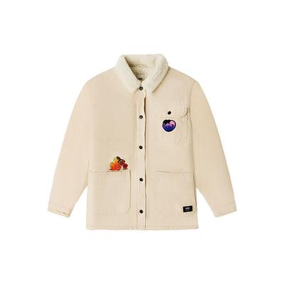 Cultivate Care Fun Print Fleece Lined Multi Pocket Work Jacket Women Jackets Off-White VN0A5LK67VJ