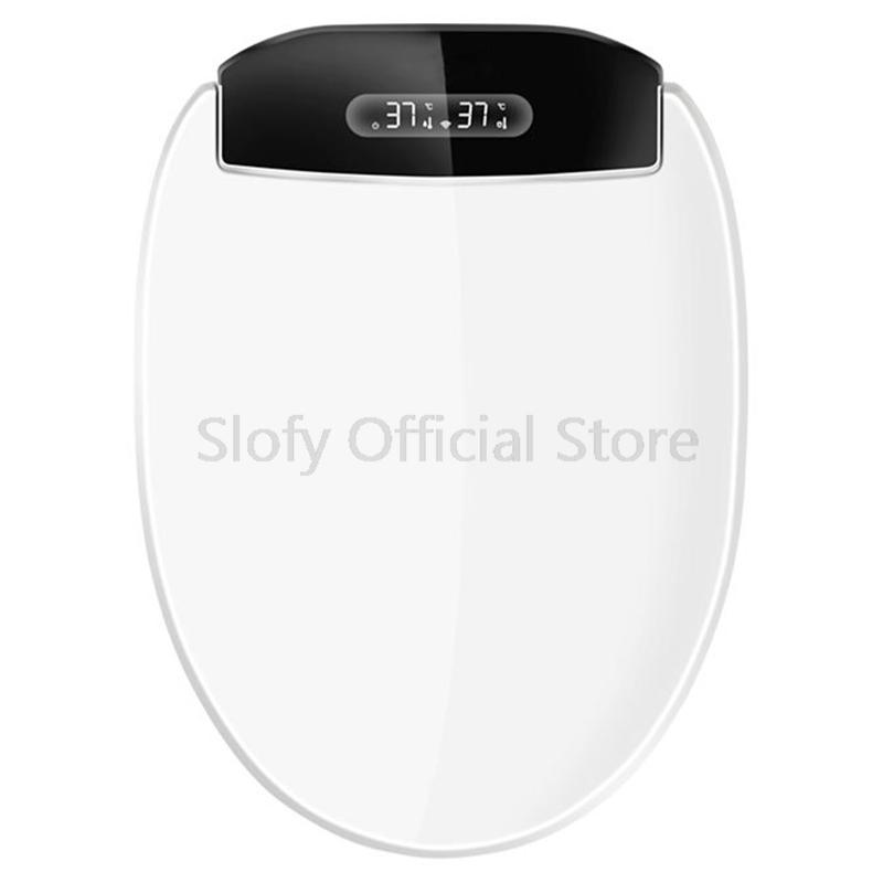 Smart Toilet Cover Bidet Toilet Seat Remote Control Black LED Nightlight Elongated Air Dryer Multiple Spray Modes Nozzle