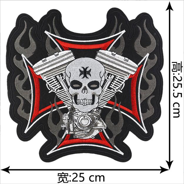 

Large Embroidery Patch Fabric For Clothing Accessories One Size чорний