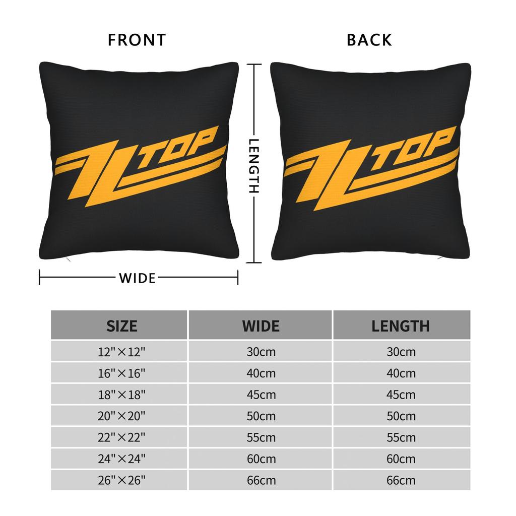 Band Zz Top Pillow Case Soft Pillow Cover For Sofa Car Home Decor Retro Trendy Pillowcases