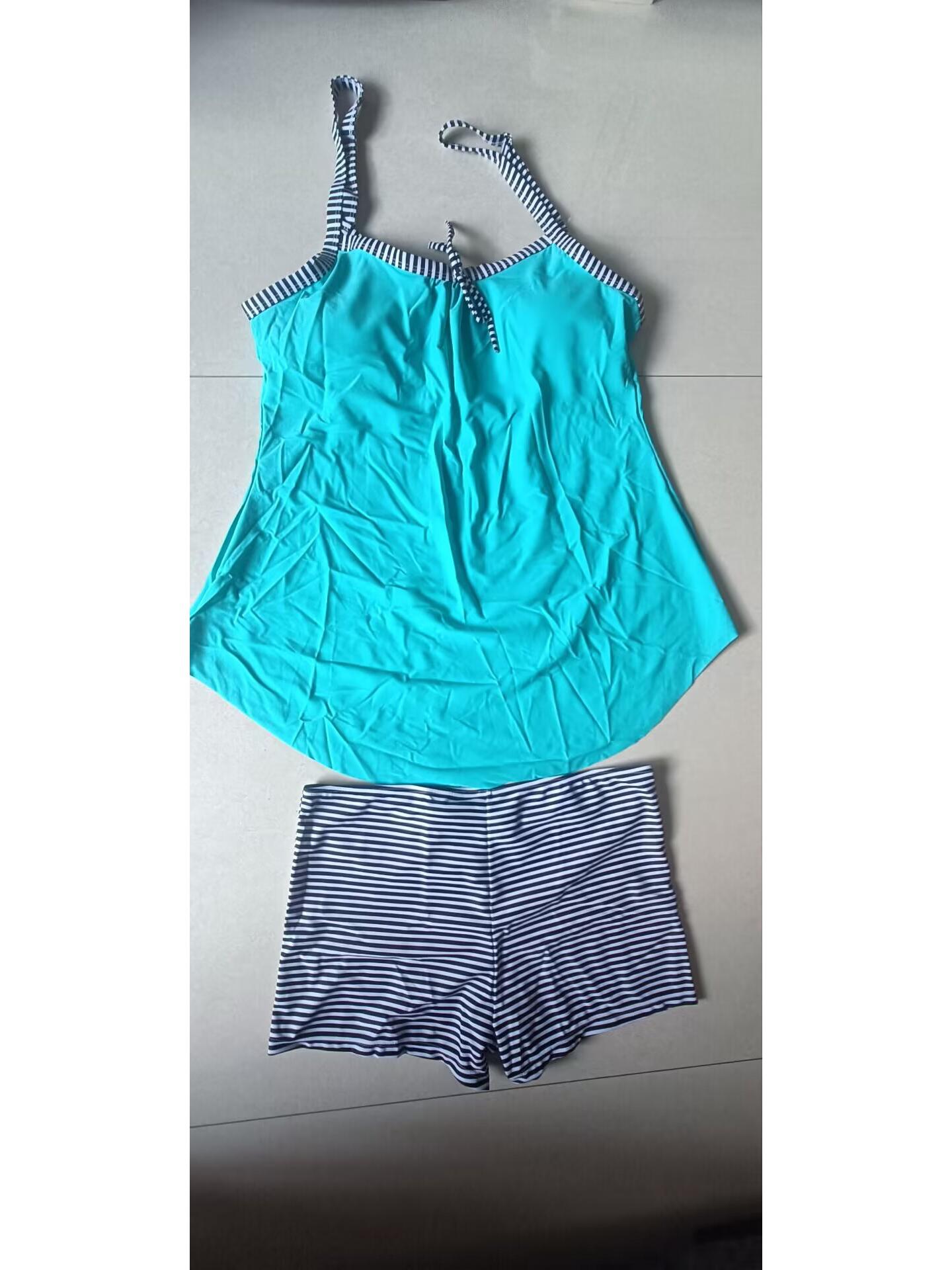 

2023 Цифровая печать Купальник бикини с высокой талией и контролем живота - Женский консервативный купальник с разрезом на ноге Large