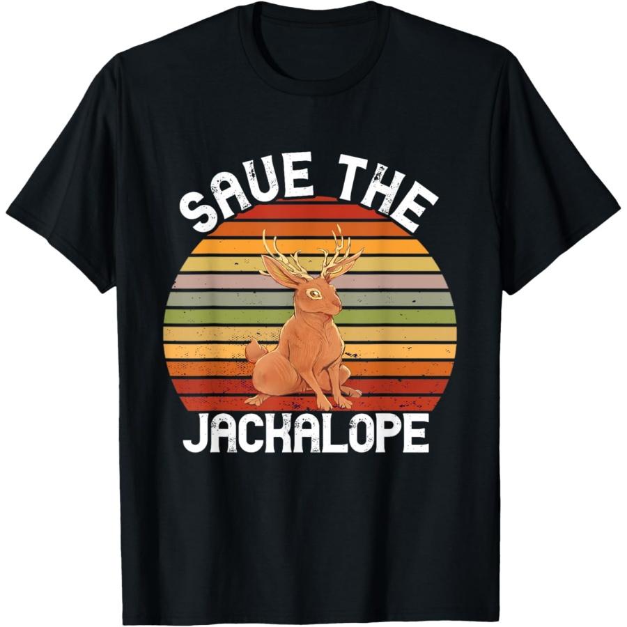 Jackrabbit Cryptozoology Save Jackalope Retro Cryptid Rabbit T-Shirt XXXXXL чёрный