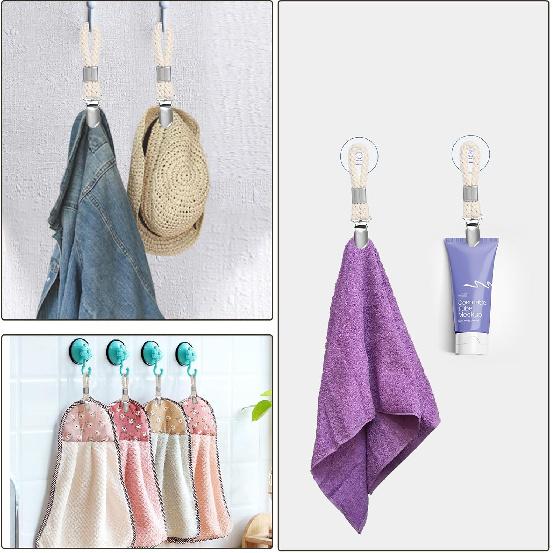 4 Pcs Towel Clips for Kitchen, Kitchen Towels Clips with Hanging Loop, Towel Hangers for Bathroom Home Cupboards Cloth Hanger Holder(Beige)