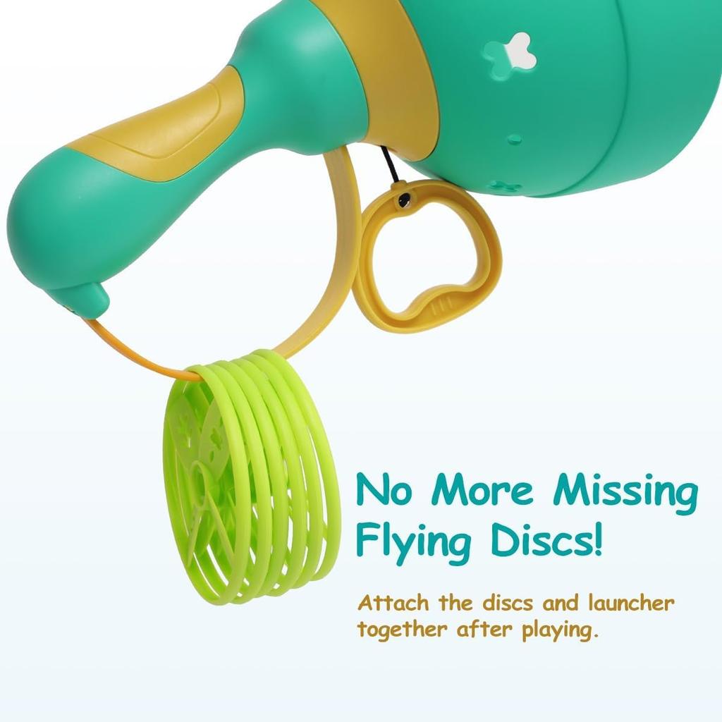 Fullware Flying Disc Launcher, Propeller Toy, 2 Packs & 12 Discs Outdoor Games Garden Toy for Children from 3 - 6 Years, Birthday Christmas