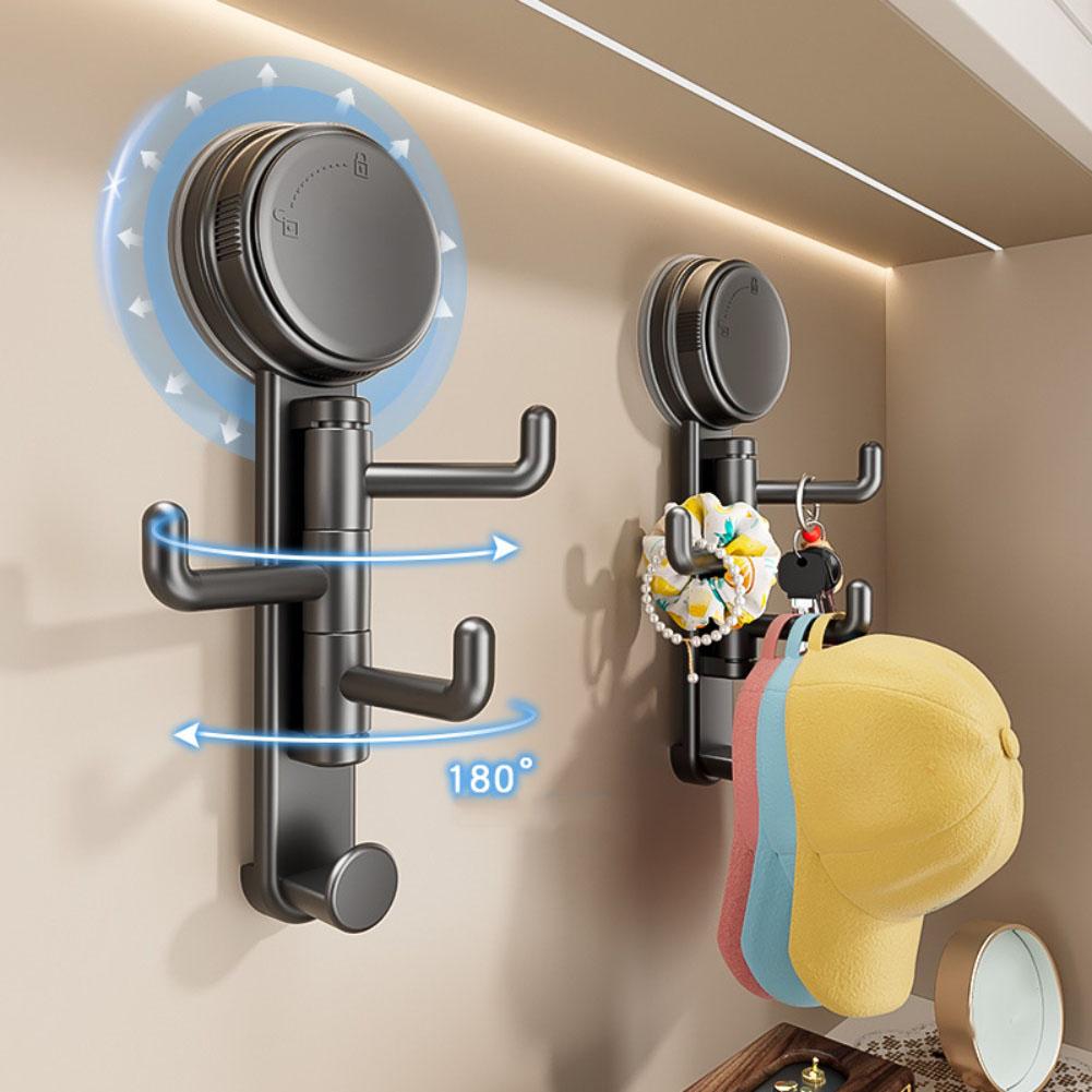 Suction Cup Hook with Rotating Feature No For Drilling Needed Strong Adhesion for Bathroom Kitchen Balcony and Entrance Hall