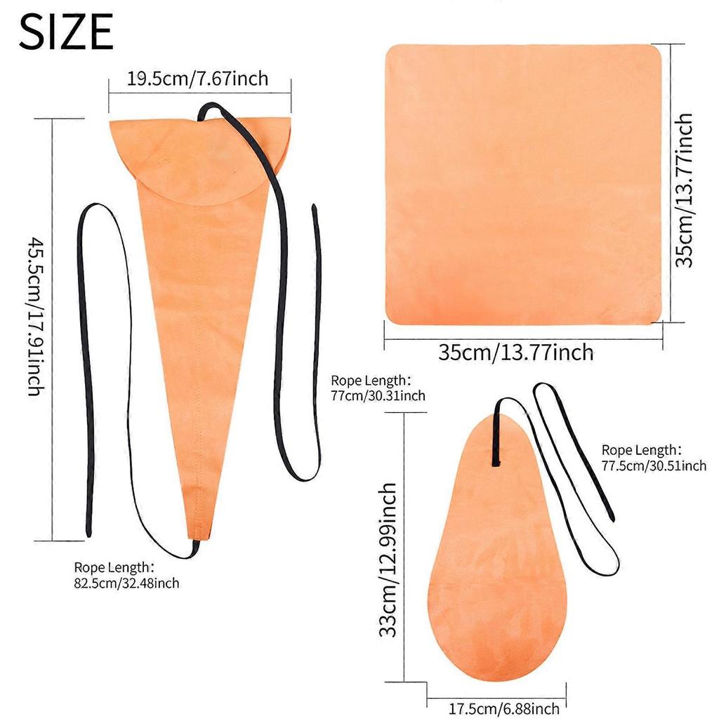 3Pcs Sax Saxophone Cleaning Cloth Tube Inside Clean Rag Pull Through Cleaning Cloth Instrument Cleaner for Inside Tube  Orange