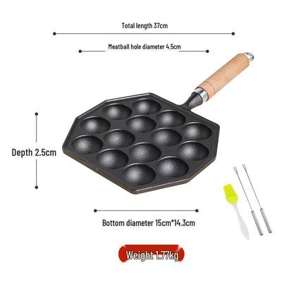 ZISIZ Cast Iron Takoyaki & Fried Egg Pan