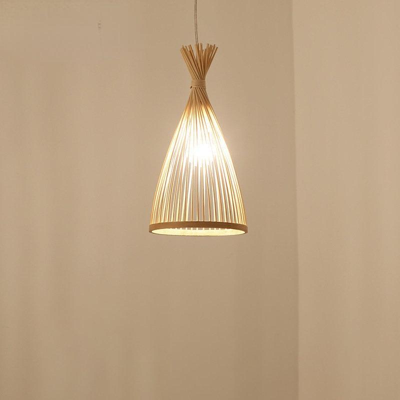 Bamboo Lantern Pendant Lamp Natural Rattan Wicker E27 Chandeliers Hand-Woven Bamboo Lampshades Lighting Fixtures Hanging Light