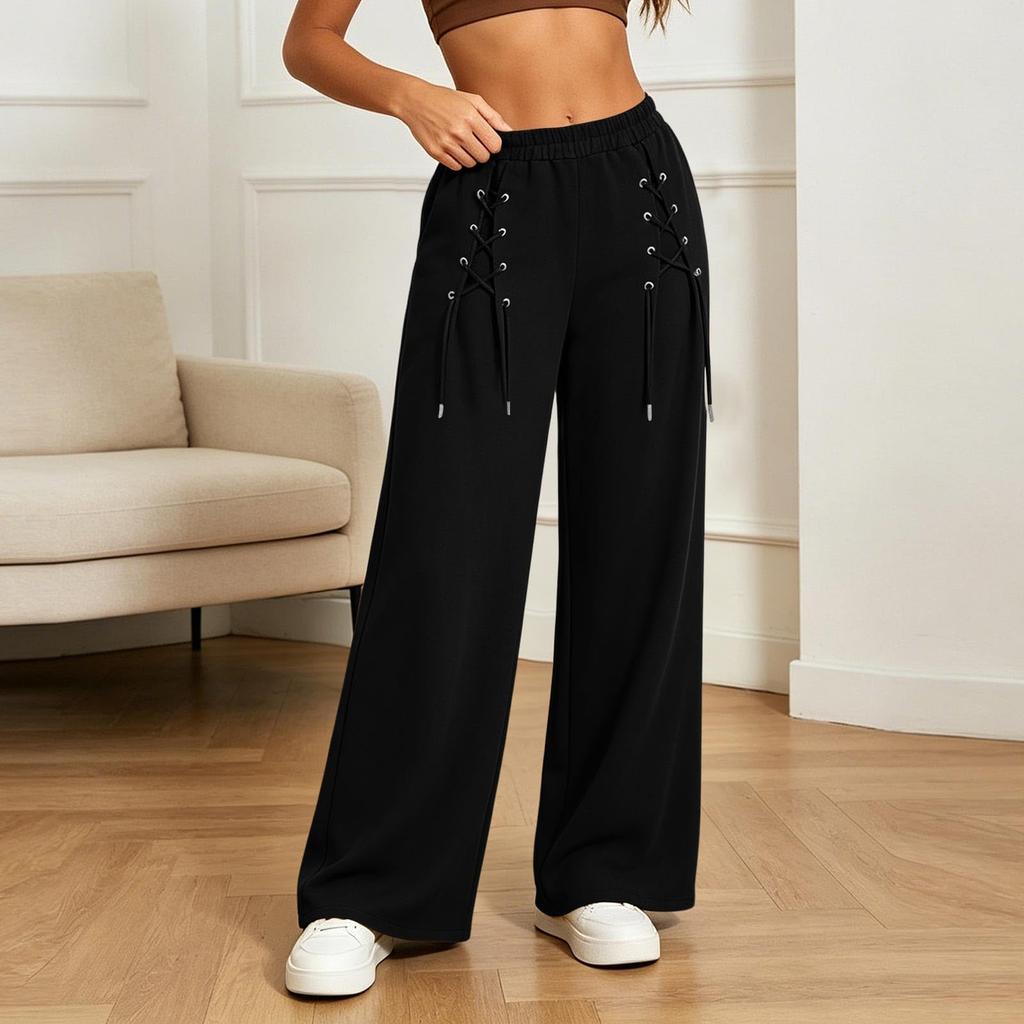 Women's Casual High Waisted Wide Leg Sweatpants