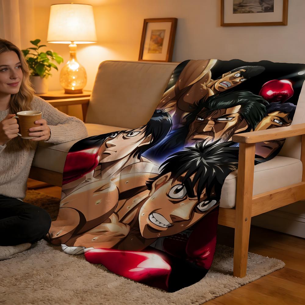 Throw High-Density Short Plush Blanket For Sofa Nap Air-Conditioned Room Soft Skin-Friendly Hajime No Ippo 75x90cm