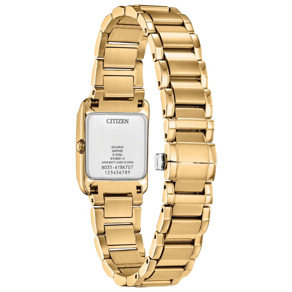 Citizen Bianca Women's Watch 22mm White Dial Gold Tone Stainless Steel Bracelet EW5602-57D