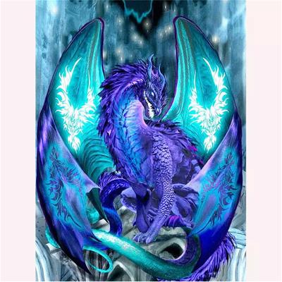 Full 5D Diy Diamond Painting Purple Dragon Drill Embroidery Cross Stitch Home Decor Handmade Gift