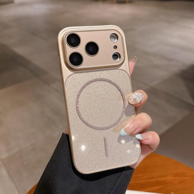 For For Iphone 16 17 Pro Max Flash Magnetic Soft Silicone Frame Phone Case For For Iphone 13 14 15 Lens Protective Cover