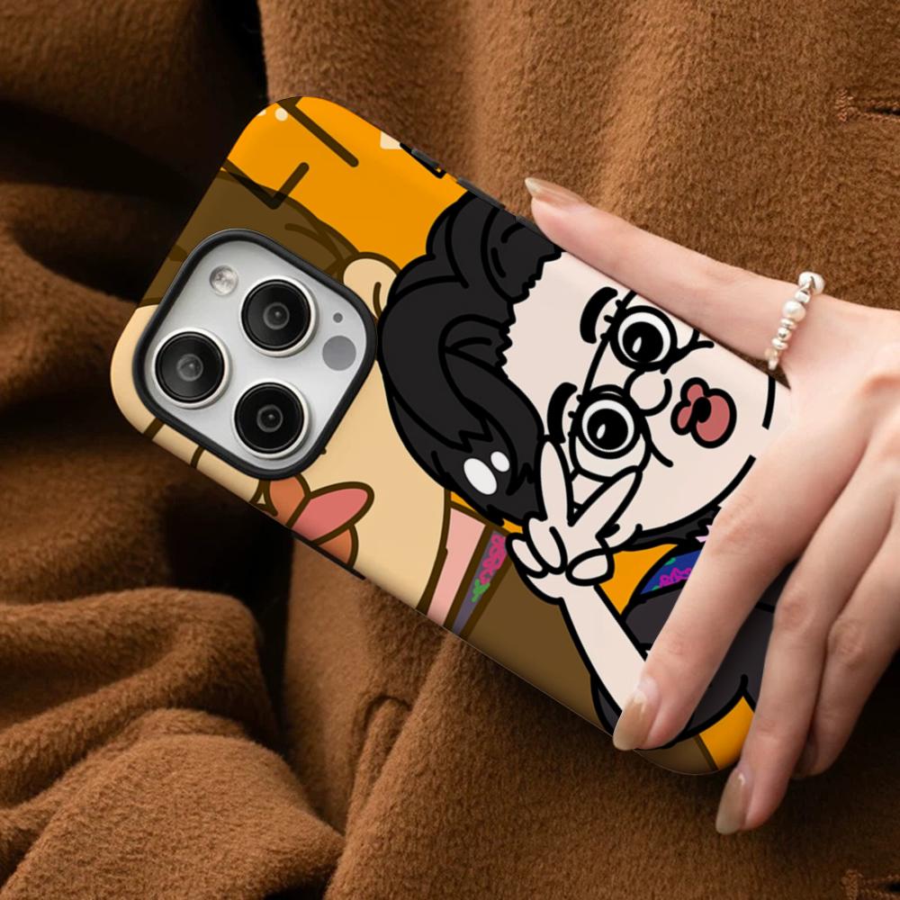 Cartoon Cute Bbang Bbang Phone Case For IPhone 16 15 14 13 12 11 Pro Max Plus Samsung S24 S23 Ultra Glossy HD Hard PC Cover