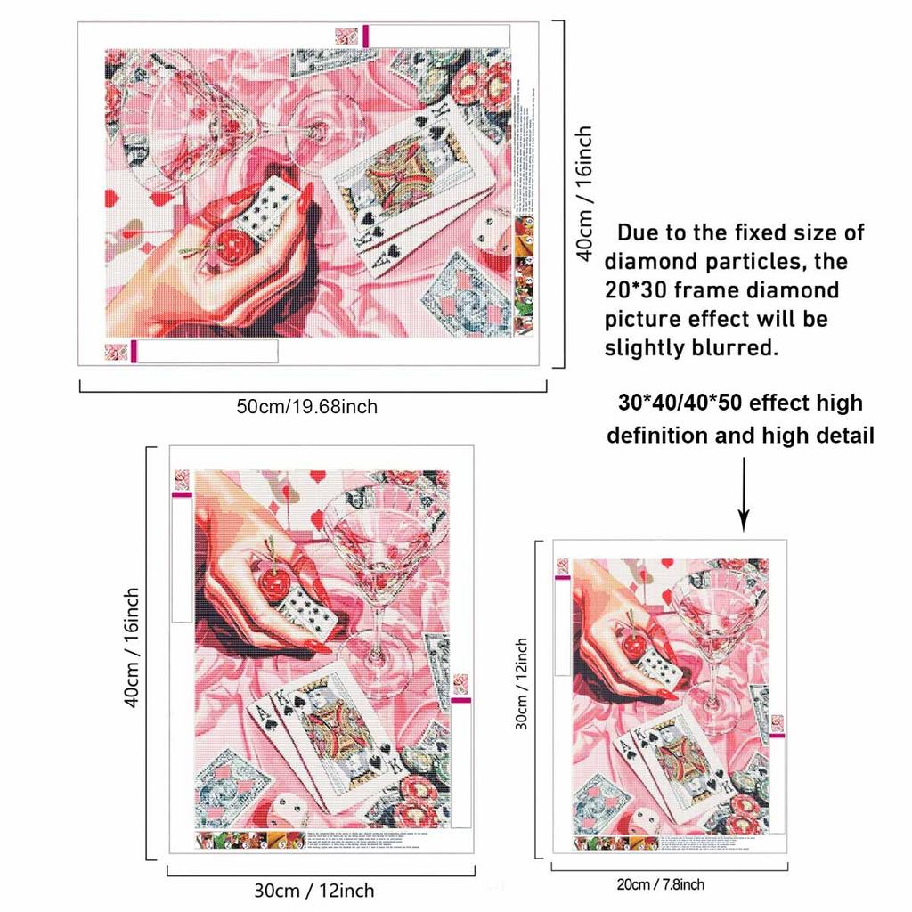 Casino DIY Diamond Art Painting Kit with Shiny Resin Diamonds for Adults Relaxing Craft Wall Decor and Handmade Gift Idea Set Decor