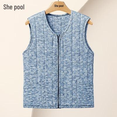 Women's Retro Floral V-neck Cotton Vest