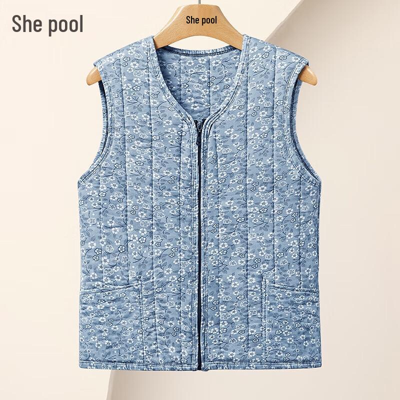 

Women s Retro Floral V-neck Cotton Vest M