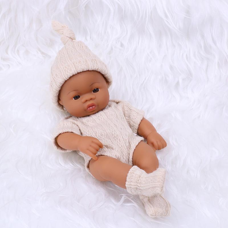 7-Inch Mini African American Baby Doll - Black Soft Vinyl Children's Toy
