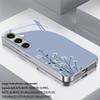 Light blue and white flower-shaped silver-plated Phone Case for Samsung Galaxy S26 S25 S24 S23 S22 S20 FE Ultra Plus drop Cover