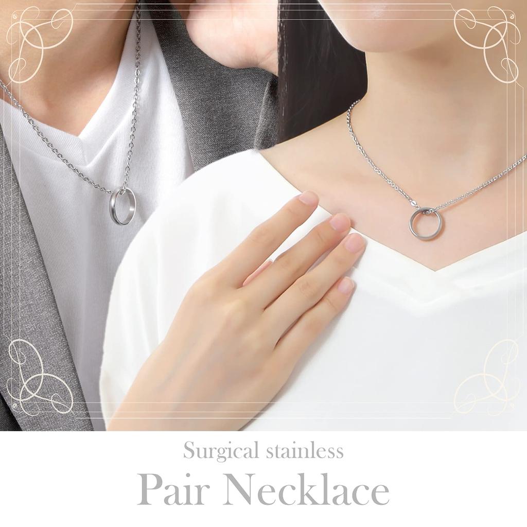 Pair Necklace Necklace Pair Present Couple Pairing Surgical Stainless Steel Hypoallergenic Metal Matching Birthday Gift High Quality [aliba]