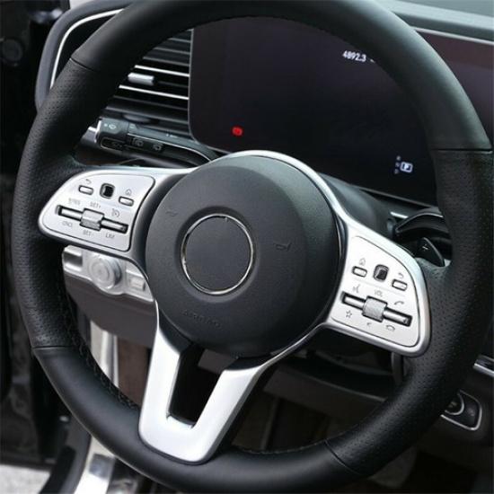 Silver Car Steering Wheel Button Frame Cover For Mercedes Benz A C E Class
