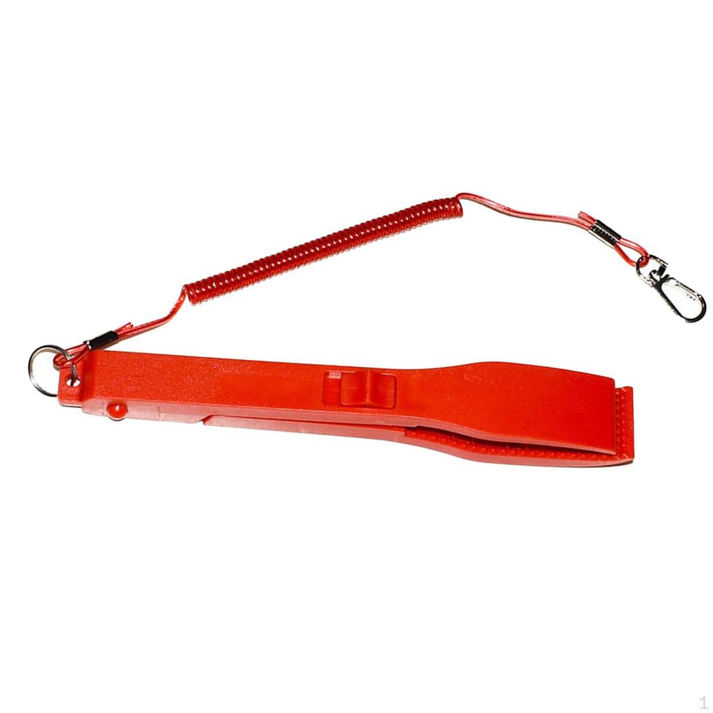 Fish Gripper Fishing Body Holder Crabs Tongs Keeper Catching Flat Anti Slip with Spring Lanyard