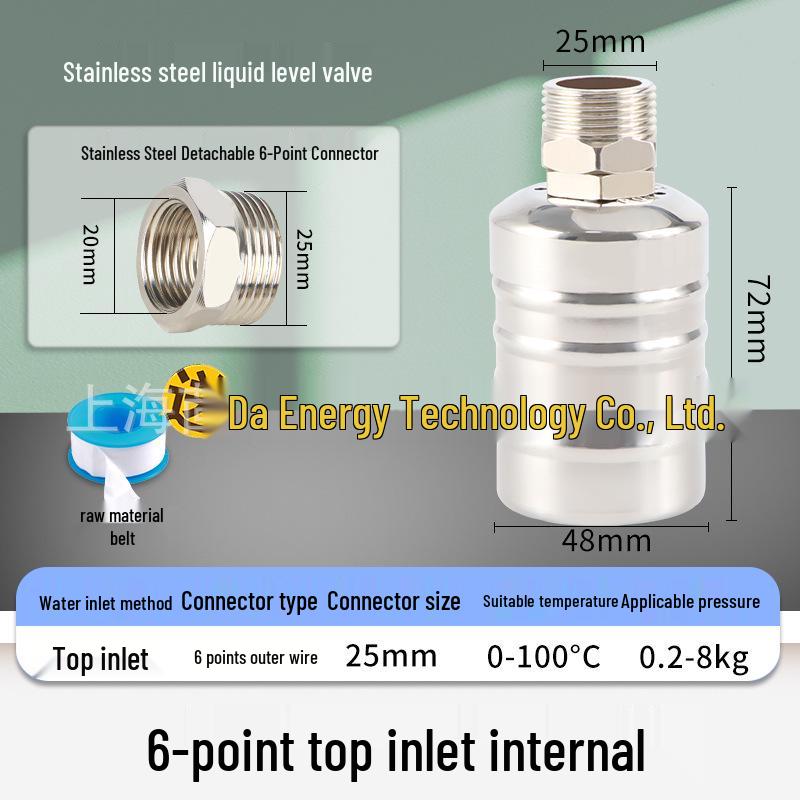 Automatic Stainless Steel Water Level Controller with Float Valve and Switch, NPT Thread