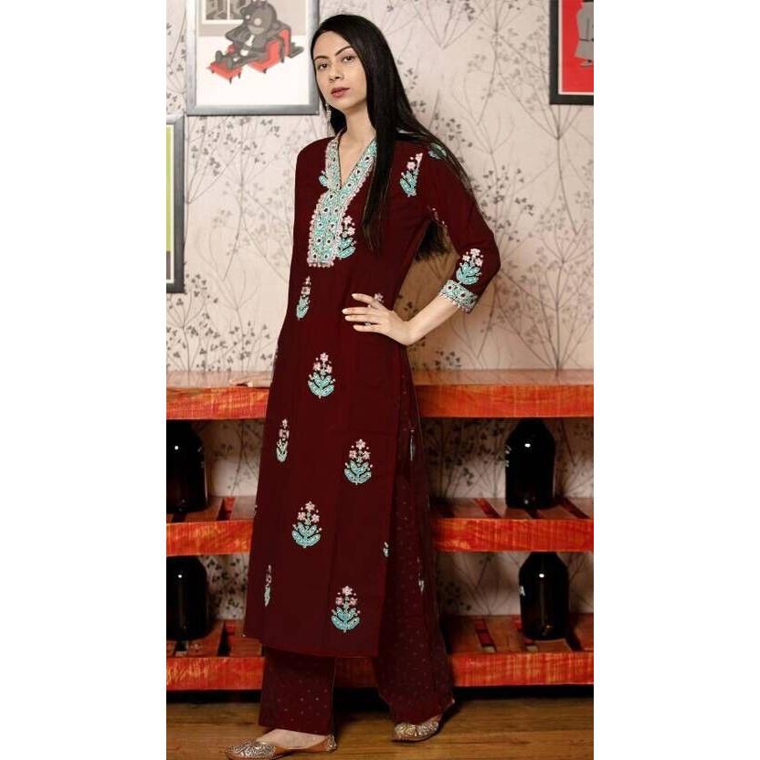 Women Bollywood Party Wear Salwar Kameez Designer Top Tunic Kurti Set Dress VF-20133
