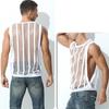 Summer Men Vest Round Neck Sleeveless Ultralight Quick-drying See-Through Sexy Tank Top Fitness Singlets for Female