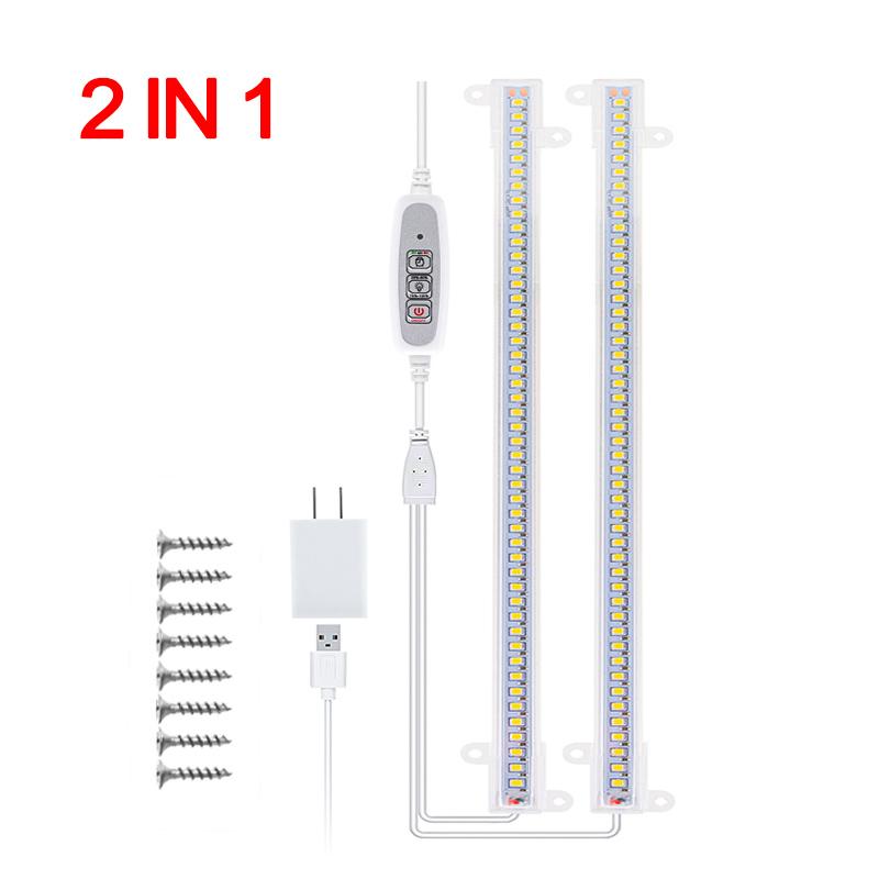 LED-Wachstumslichtstreifen, Vollspektrum-Timer, warmweiße LED-Leisten für Pflanzen, Phytolampe, Phytolamp, Wachstumszelt mit Netzteil