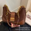 Suede bag women's large capacity 2025 new autumn and winter niche design messenger bag single shoulder underarm baguette bag